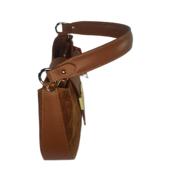 Charlie Leather Stazalina Rich Cognac/Brown Small Handbag & Crossbody - NWT - Picture 4 of 12